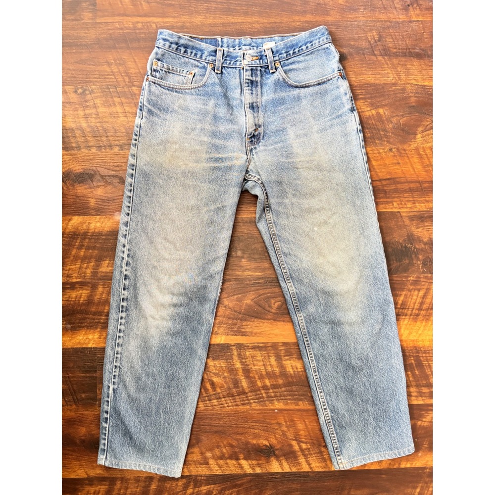 Levis 550 Relaxed Fit Jeans Mens 34x32 Light Wash Blue Excellent Vintage 90s